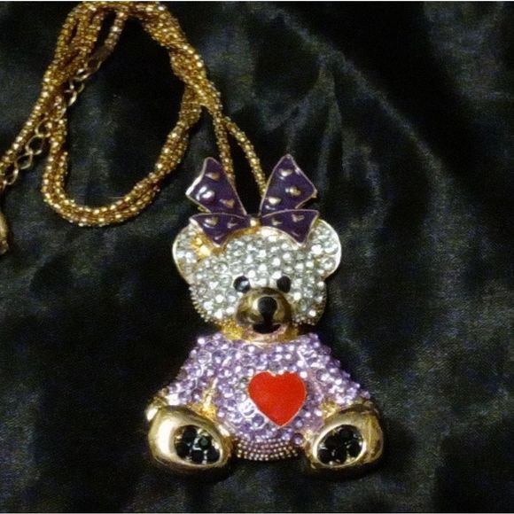 🎉Crystal Teddy Bear Pendant Necklace - Picture 4 of 7